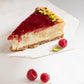 Slice of Pistachio & Raspberry Cheesecake. Cheesecake Club by Rubi. 2023